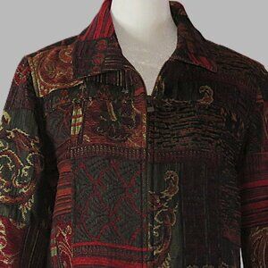 Chirstopher & Banks Women's Tapestry Short Zippered Jacket Size S (C455)